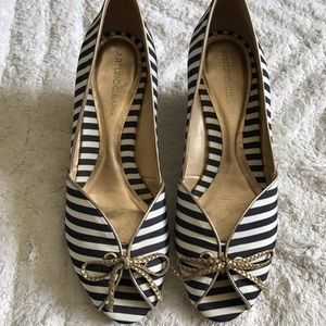 Arturo Chiang striped wedges. Never Worn.